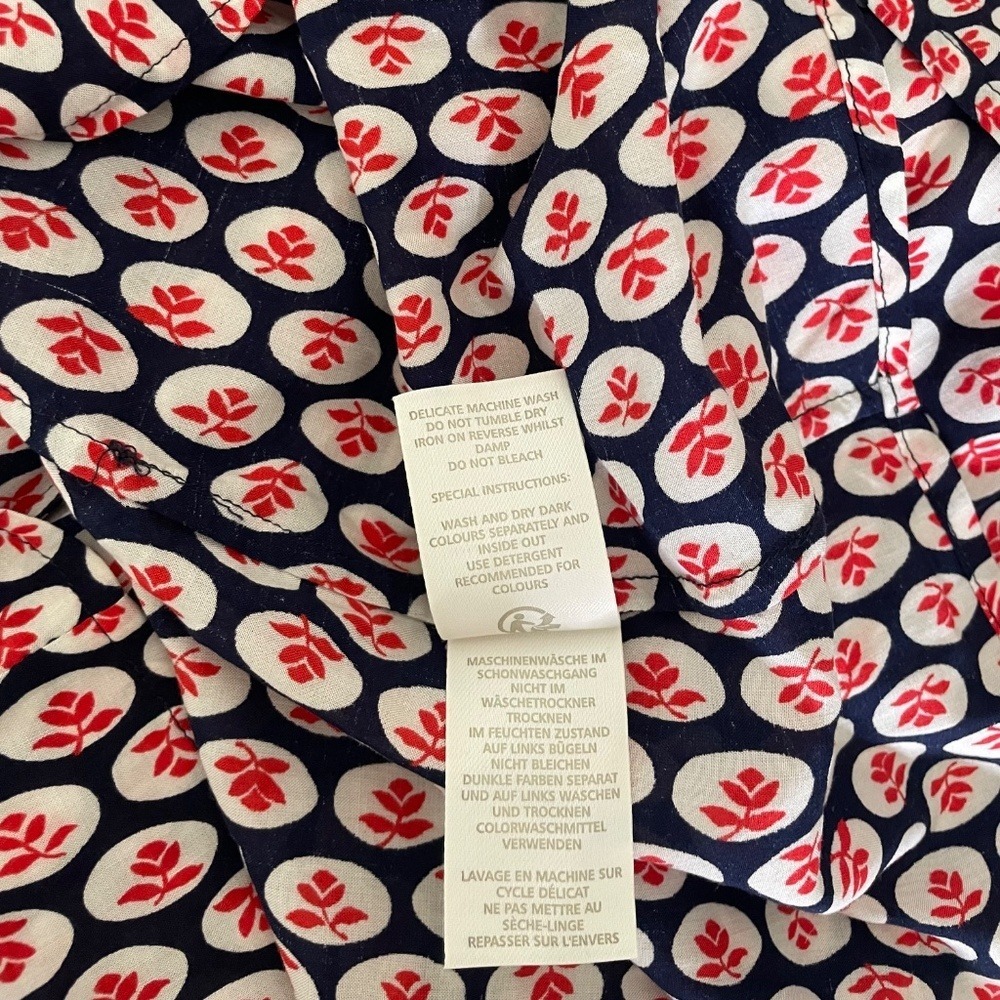 NWT!! BODEN Edna Tunic Top Retro Floral Navy Blue Red Preppy Polka Dot Size 6 - Picture 11 of 12
